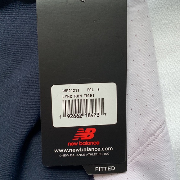 New Balance Womens Lynx Run Tight with Pockets in White/Navy Size Small - Picture 10 of 10